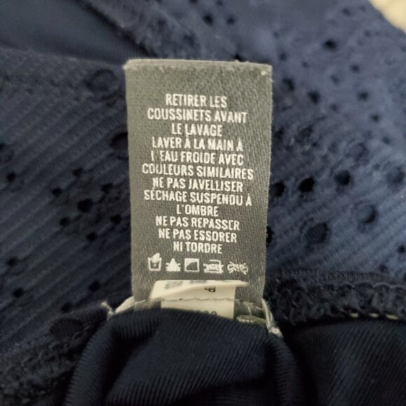 Aerie Navy Eyelet Mesh Crisscross Back One-Piece Swimsuit - Picture 4 of 7